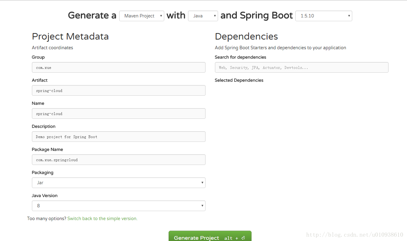 Maven metadata. Learning-Spring-Boot-2.0-second-Edition. Spring service name.